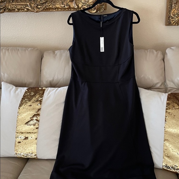 NWT.ELIE TAHARI Classic Black Midi Dress Sz.14 - Picture 3 of 13